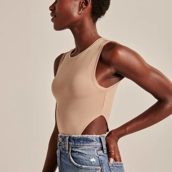 abercrombie soft a&f collection nude highleg body suit - Picture 4 of 6
